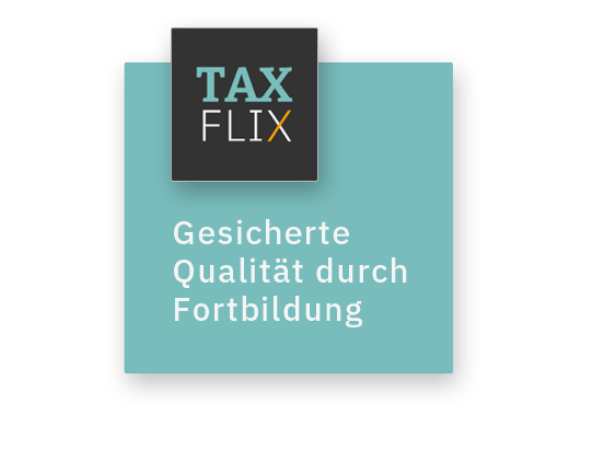 Firmenlogo des Partners Taxflix für Fortbildung.